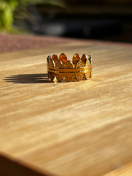 Bague Couronne Dorée